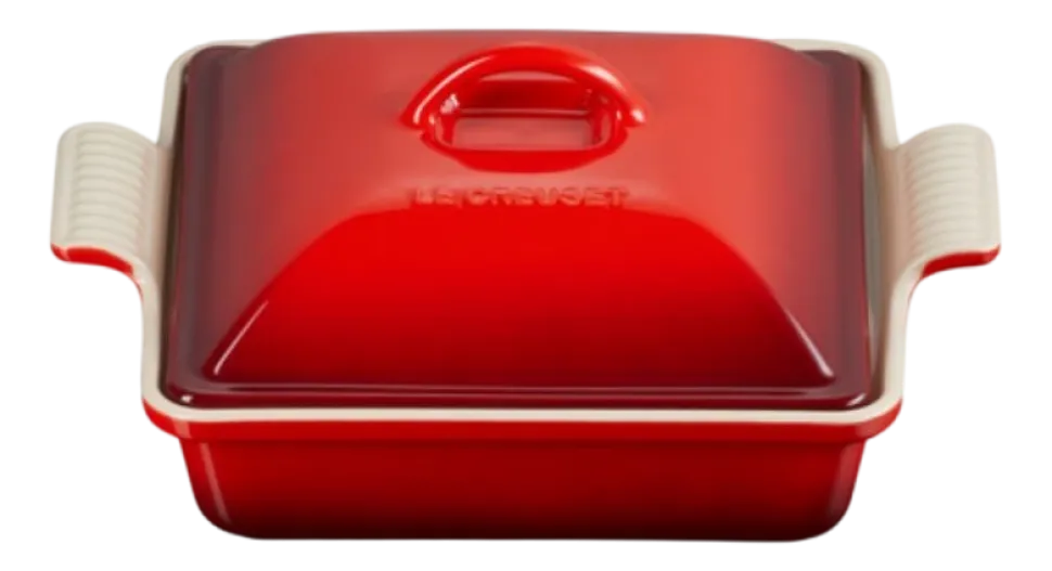 Le Creuset Ovenschaal Heritage Rechthoekig met Deksel Kersenrood 33 cm Hot