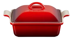 Le Creuset Ovenschaal Heritage Rechthoekig met Deksel Kersenrood 33 cm Hot