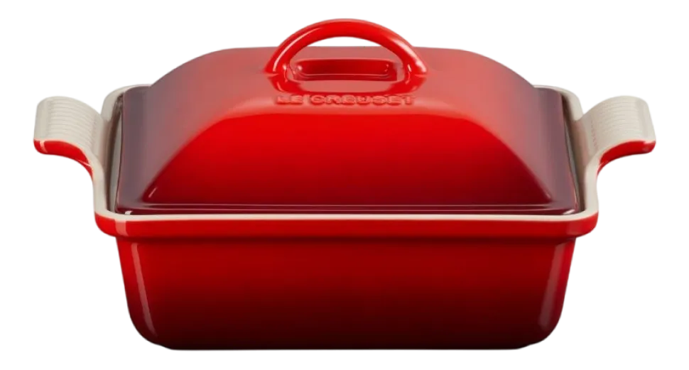 Le Creuset Ovenschaal Heritage Rechthoekig met Deksel Kersenrood 33 cm Hot