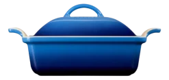 Le Creuset Ovenschaal Heritage Vierkant met Deksel Azure 23 New