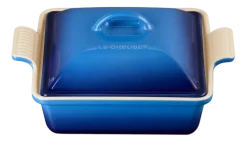 Le Creuset Ovenschaal Heritage Vierkant met Deksel Azure 23 New
