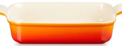 Le Creuset Ovenschaal Rechthoek Oranjerood 32 x 24 cm New