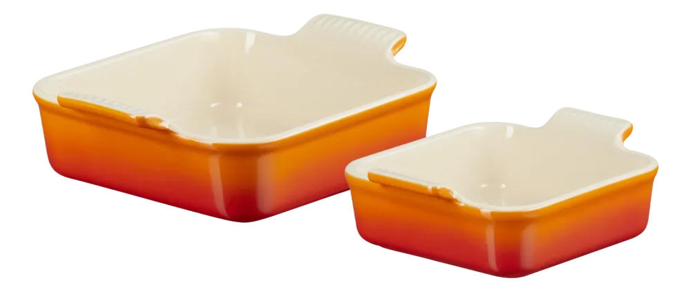 Le Creuset Ovenschaal Vierkant Oranjerood 13 + 20 cm (2-Delig) Online