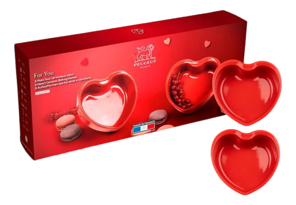 Peugeot Ovenschaal Hartvormig Appolia Rood 13,5 cm (Set van 2) Discount
