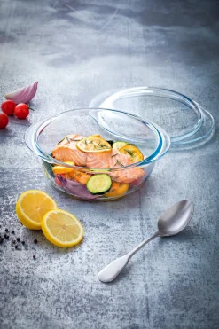 Ovenschaal Pyrex Essentials Rond met Deksel 1 L