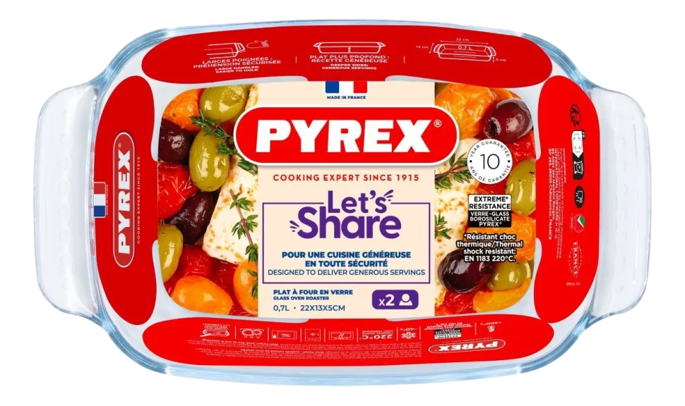 Ovenschaal Pyrex Let's Share Rechthoek Transparant 700 ml