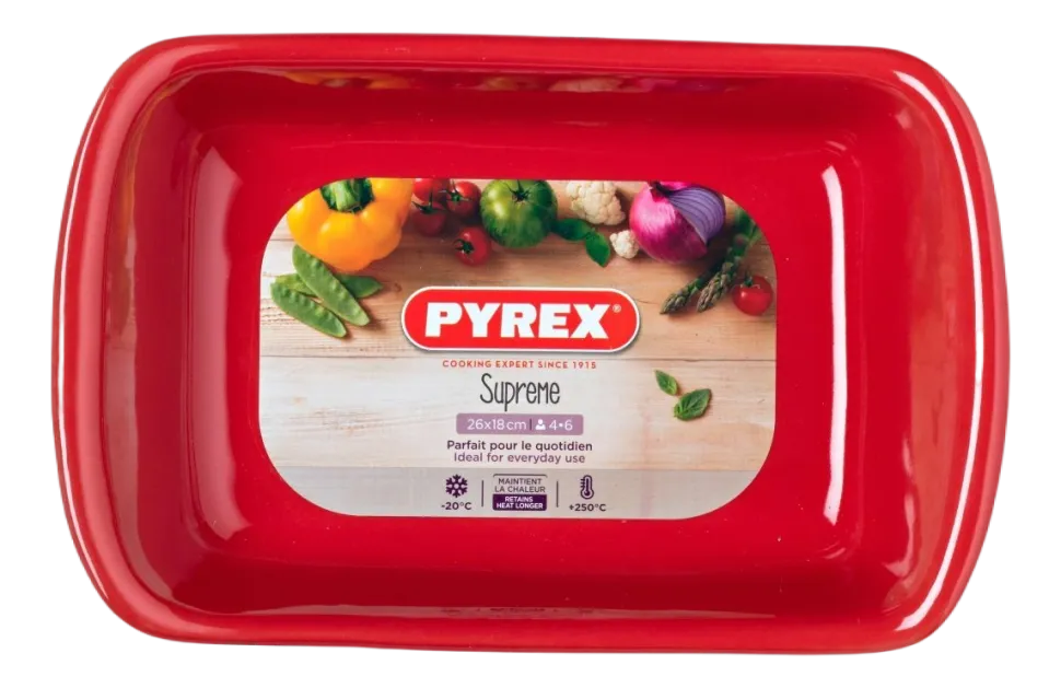 Ovenschaal Pyrex Supreme Rechthoek Rood 2,4 L