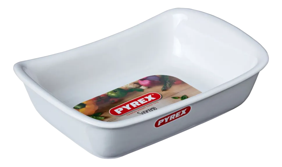 Ovenschaal Pyrex Supreme Rechthoek Wit 2,4 L