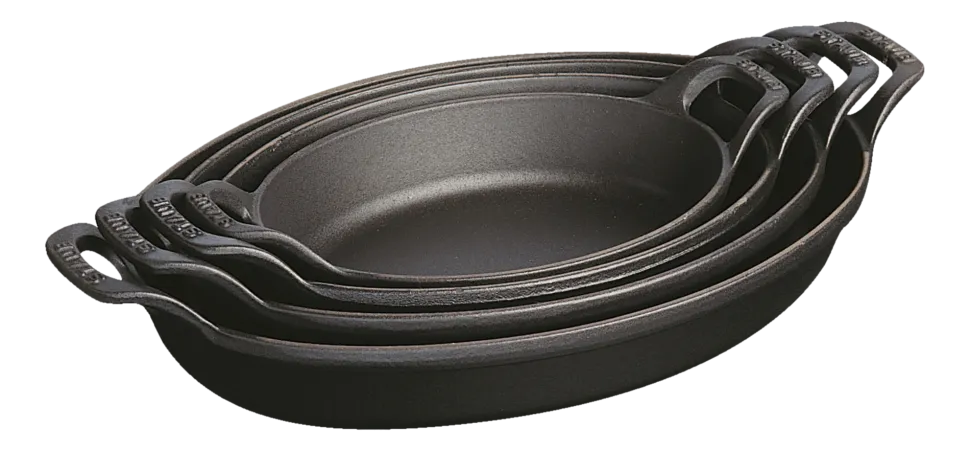 Ovenschaal Staub Stapelbaar Ovaal Zwart 28 cm