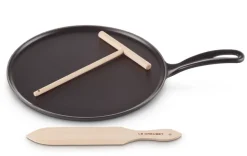 Pannenkoekenpan Le Creuset met Spatel en Beslagverdeler Mat Zwart 27 cm