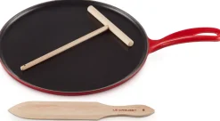 Le Creuset Pannenkoekenpan met Spatel en Beslagverdeler Kersenrood 27 cm Sale