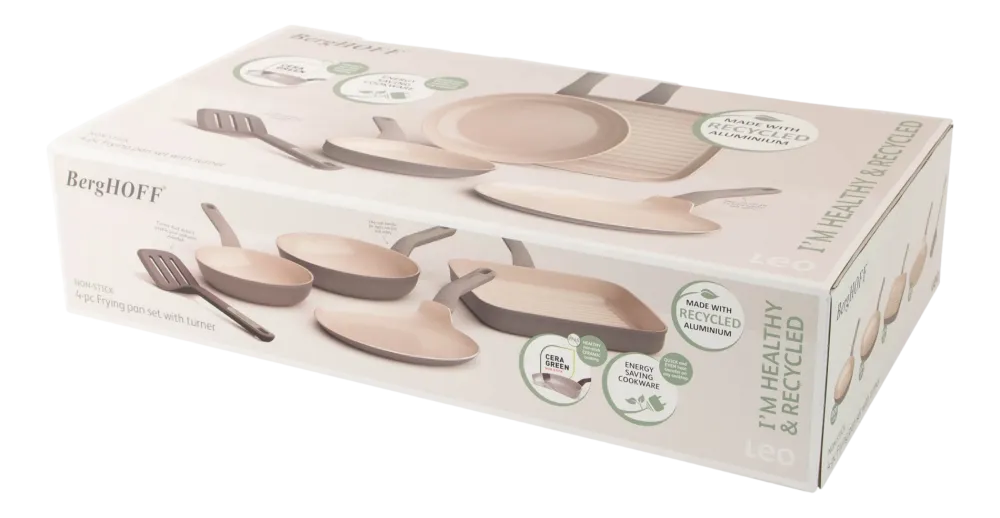 BergHOFF Pannenset Antikleef met Spatel Leo Line (4-delig) Hot