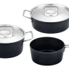 Pannenset Fissler Adamant Pannenset met RVS Deksel Zwart (3-delig)