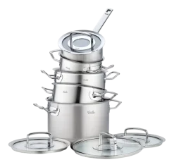 Pannenset Fissler Original Profi Collection Met Steelpan en Glasdeksels (5-Delig)