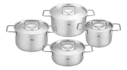 Pannenset Fissler Pure Collection Met RVS Deksels (4-Delig)