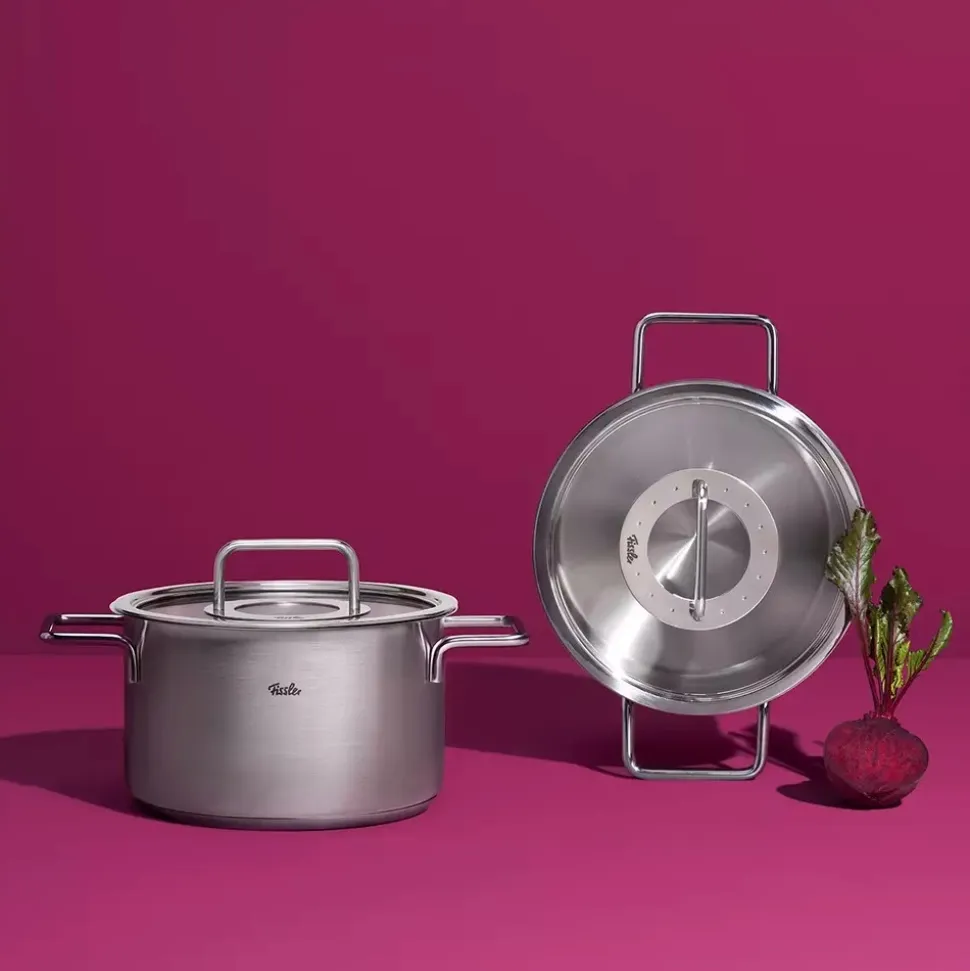 Pannenset Fissler Pure Collection Met RVS Deksels (4-Delig)