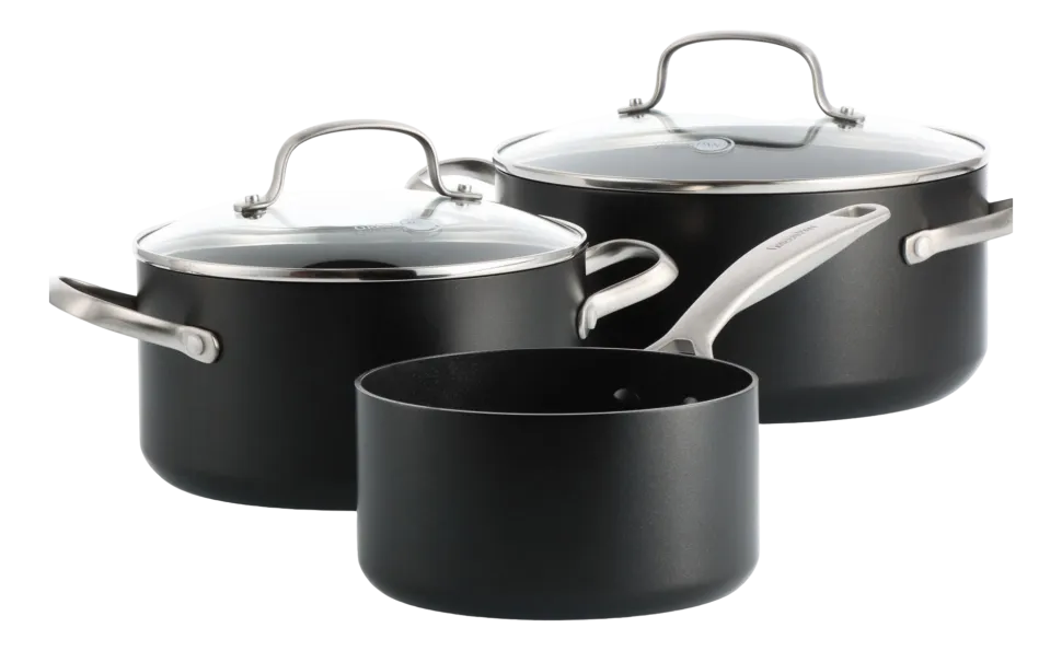 Pannenset Greenpan Copenhagen Met Keramische Antikleeflaag 16 cm, 18 cm & 20 cm (3-delig)