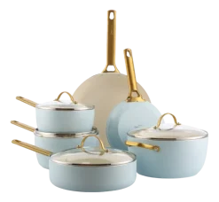 Pannenset GreenPan Padova Light Blue Met Keramische Antikleeflaag (10-Delig)