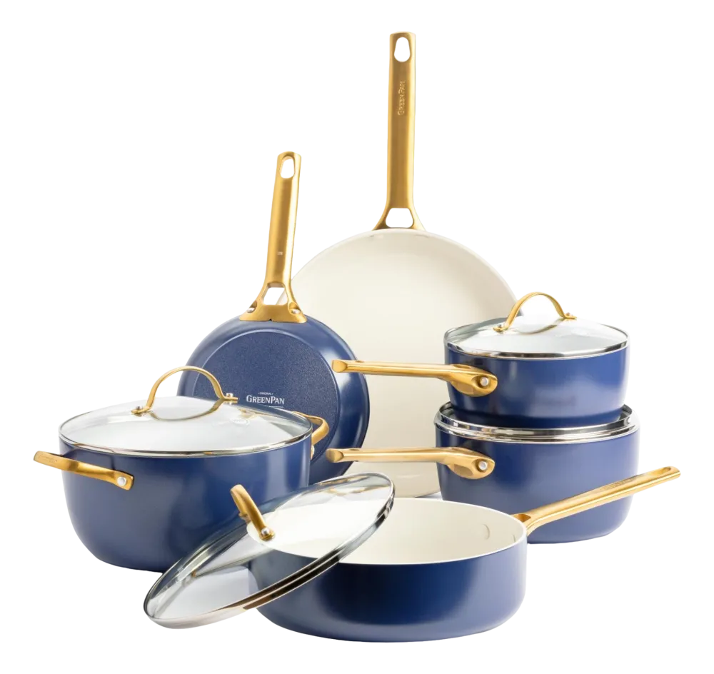 GreenPan Pannenset Padova Oxford Blue Met Keramische Antikleeflaag