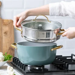GreenPan Pannenset Padova Smokey Blue Met Keramische Antikleeflaag Sale