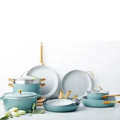 GreenPan Pannenset Padova Smokey Blue Met Keramische Antikleeflaag Discount