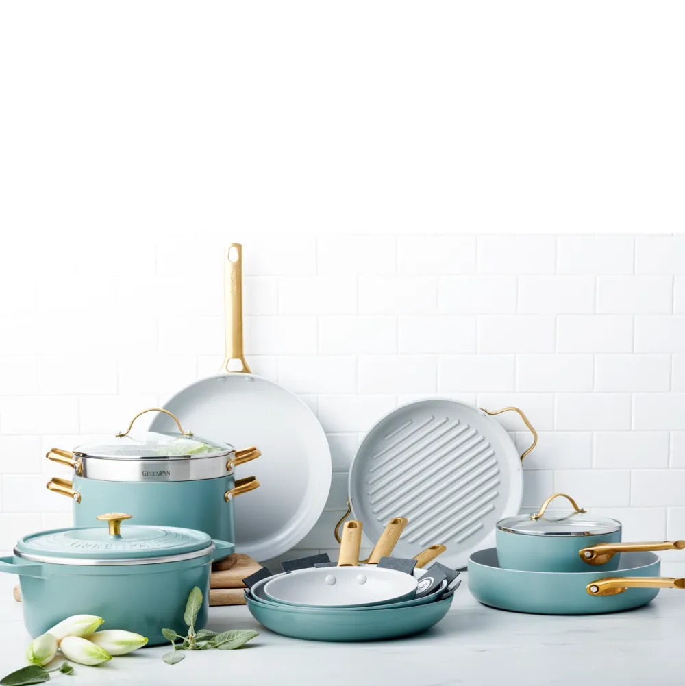 GreenPan Pannenset Padova Smokey Blue Met Keramische Antikleeflaag Discount