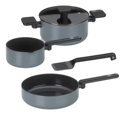 Kela Pannenset Mira Dark Grey (5-Delig) Best