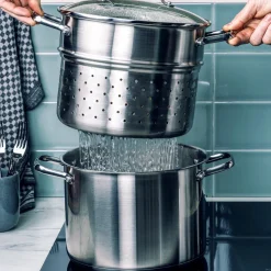 Pannenset Met Pasta Inzet Dagelijkse Kost Door Jeroen Meus 24 cm (3-delig)