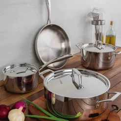 Pannenset Tramontina Grano 3-Laags Zilver (4-Delig)