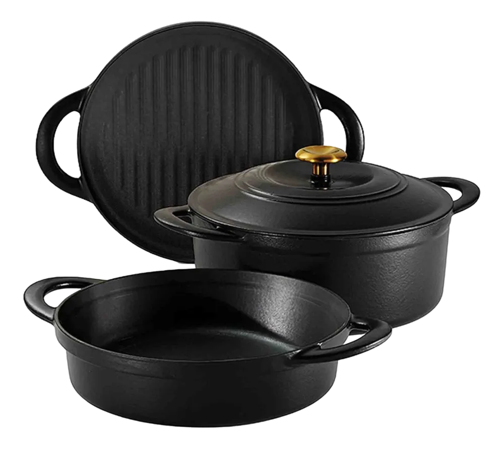 Tramontina Pannenset Zwart (3-Delig) Hot