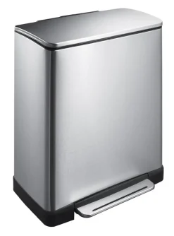 EKO Pedaalemmer E-Cube Recycling Mat Zilver Inox 28+18L Best