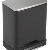 Pedaalemmer EKO E-Cube Zwart Mat RVS 20L