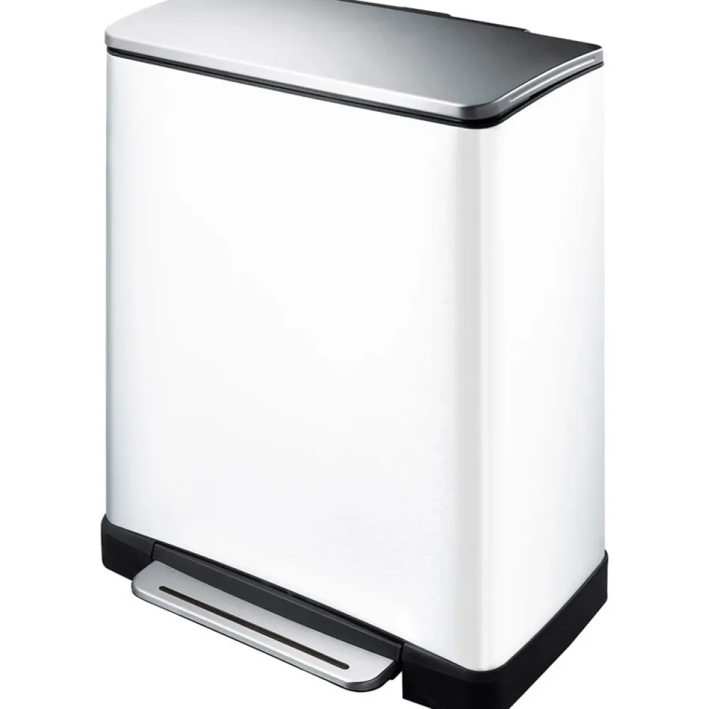 EKO Pedaalemmer Recycle E-Cube 28L + 18L Wit