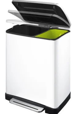 EKO Pedaalemmer Recycle E-Cube 28L + 18L Wit