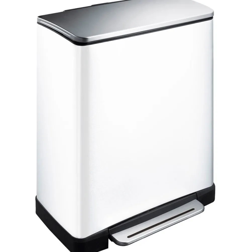 EKO Pedaalemmer Recycle E-Cube 28L + 18L Wit