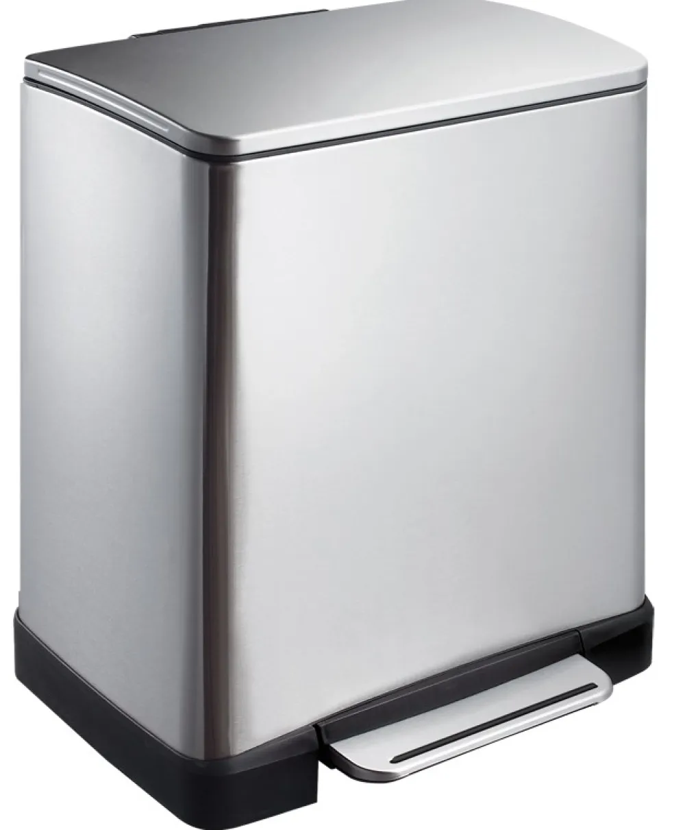 EKO Pedaalemmer Recycle E-Cube 10+9L Mat RVS Outlet