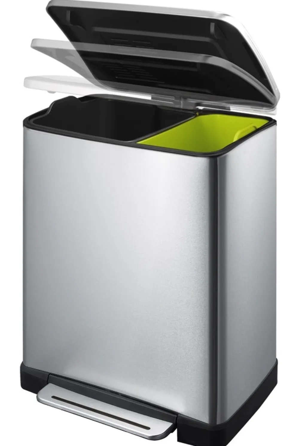 EKO Pedaalemmer Recycle E-Cube 10+9L Mat RVS Outlet