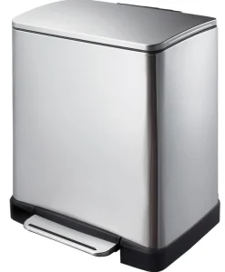 EKO Pedaalemmer Recycle E-Cube 10+9L Mat RVS Outlet