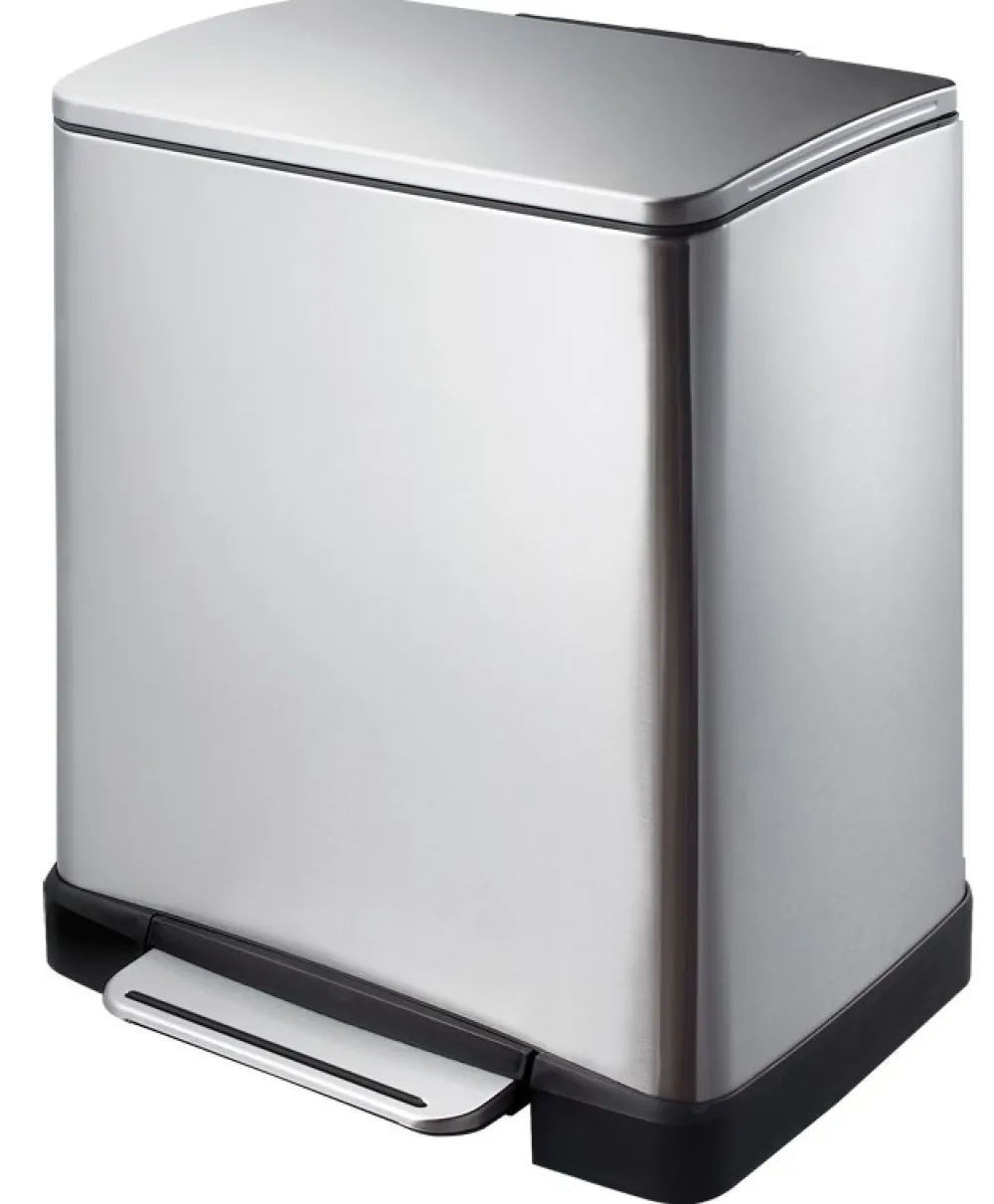 EKO Pedaalemmer Recycle E-Cube 10+9L Mat RVS Outlet