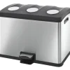 Pedaalemmer EKO Rejoice Recycle Bin 3x12L Mat Zilver Inox
