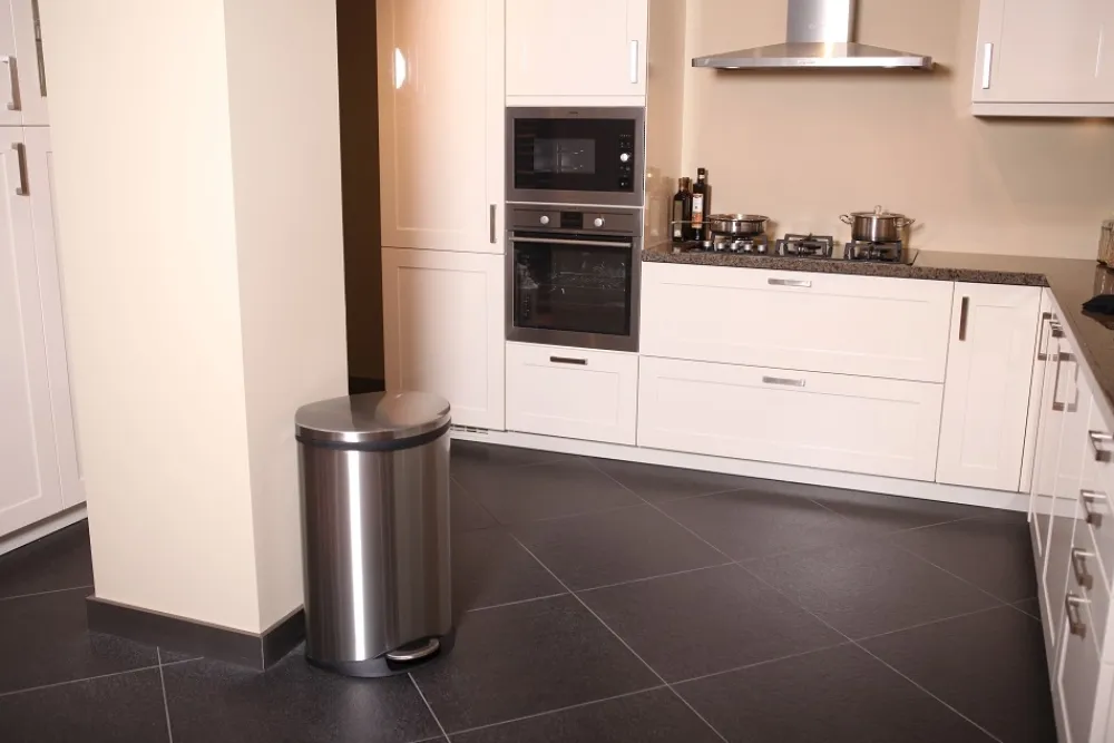 EKO Pedaalemmer Shell Bin Recycling Mat Zilver RVS 44L Hot