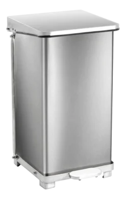 Huismerk Pedaalemmer Industrieël Mat Zilver RVS 45L New