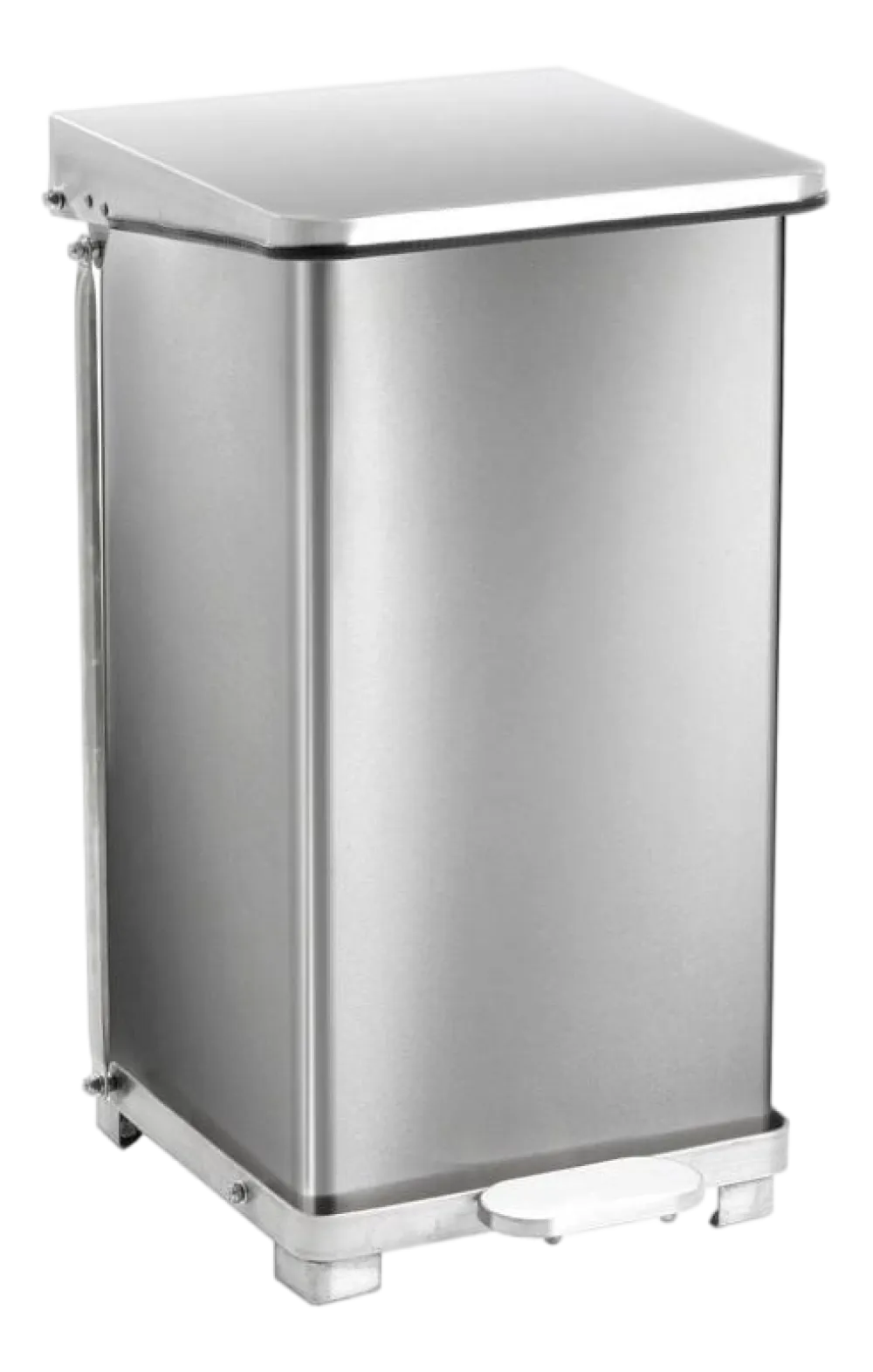 Huismerk Pedaalemmer Industrieël Mat Zilver RVS 45L New