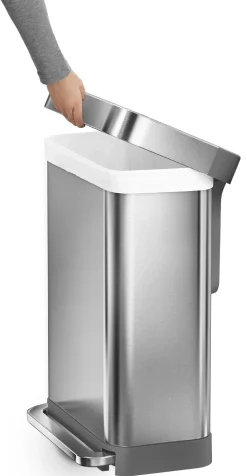 simplehuman Pedaalemmer Rectangular Liner Pocket RVS Zilver 45L Clearance