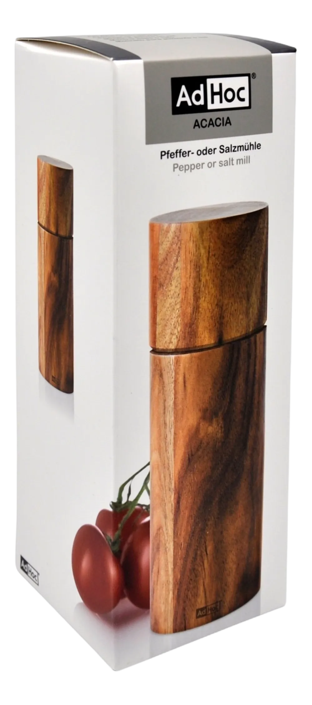 AdHoc Peper- en zoutmolen Acacia Bruin RVS 14 cm Outlet