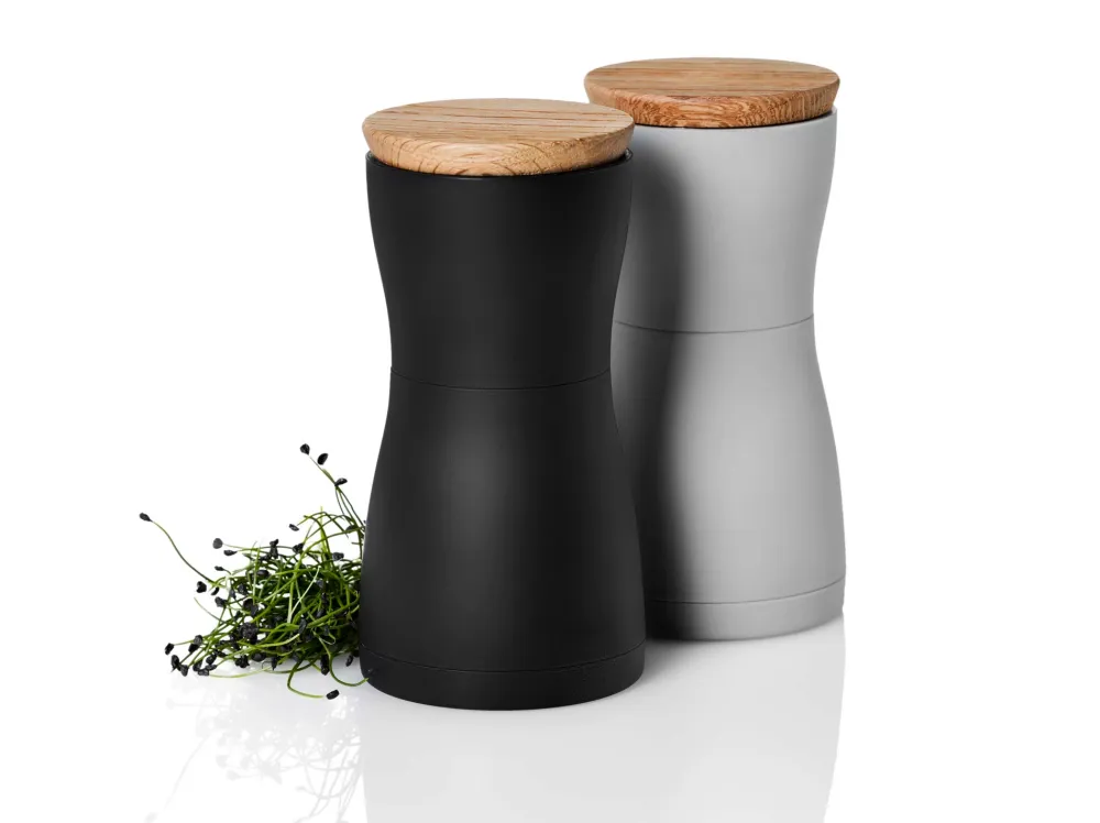 AdHoc Peper- en zoutmolen Twin Mini Zwart Grijs 13,3 cm