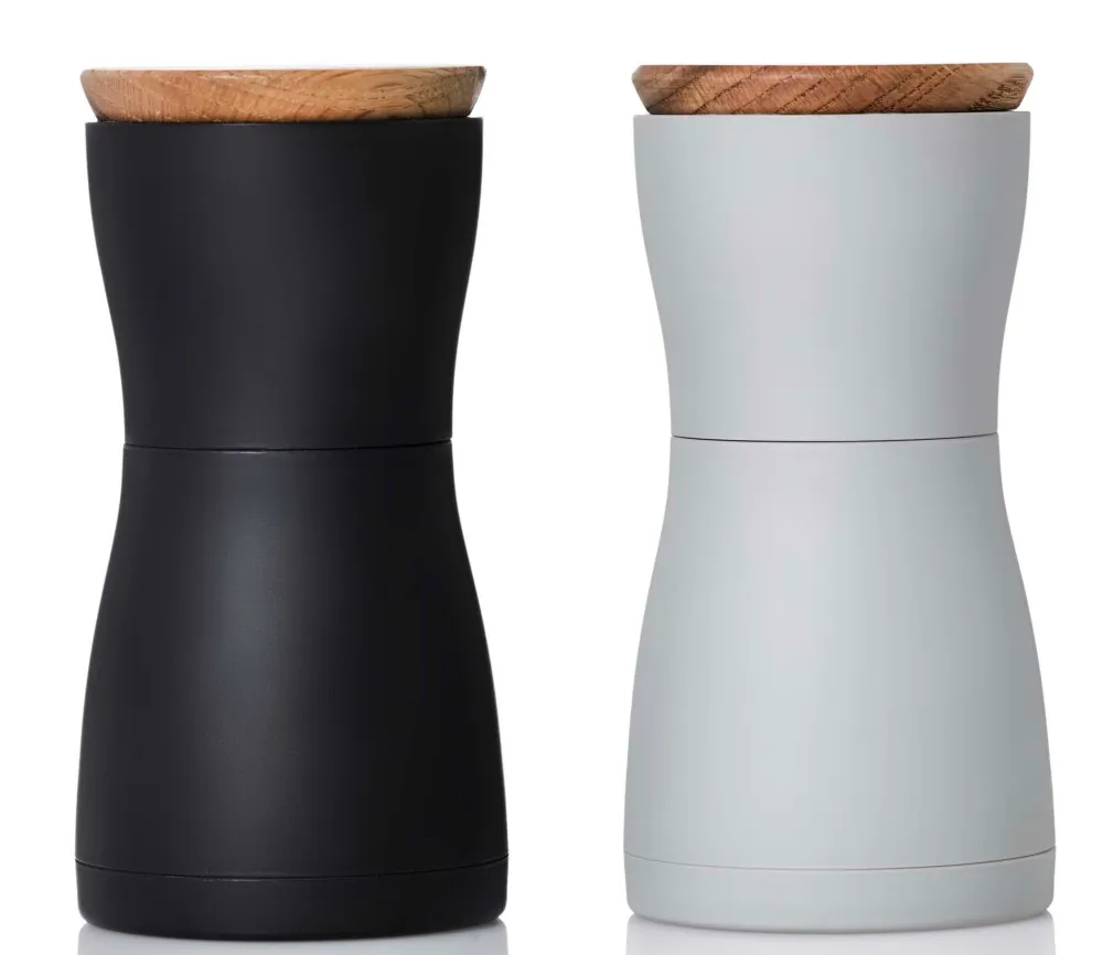 AdHoc Peper- en zoutmolen Twin Mini Zwart Grijs 13,3 cm