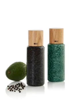 Peper- en Zoutmolen AdHoc Yara Black & Green 18 cm (2-Delig)