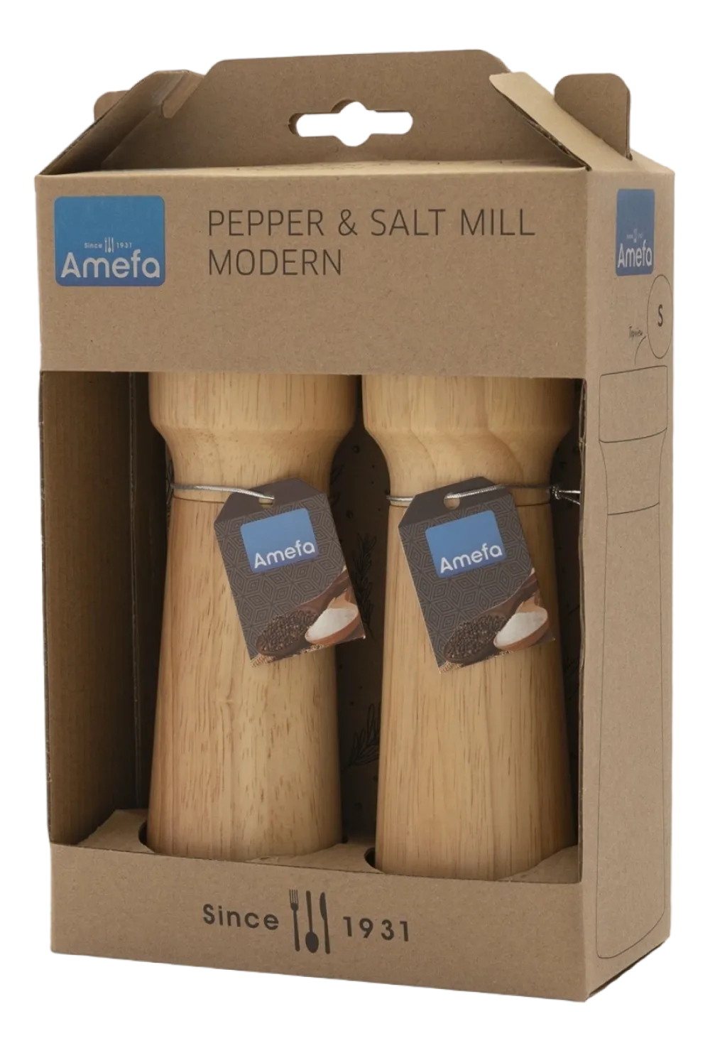 Amefa Peper- en zoutmolen Modern Wood 15 cm