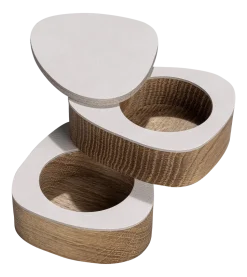 Peper- en zoutstel Lind DNA Curve Salt & Pepper Nupo Oyster White (Set van 2)